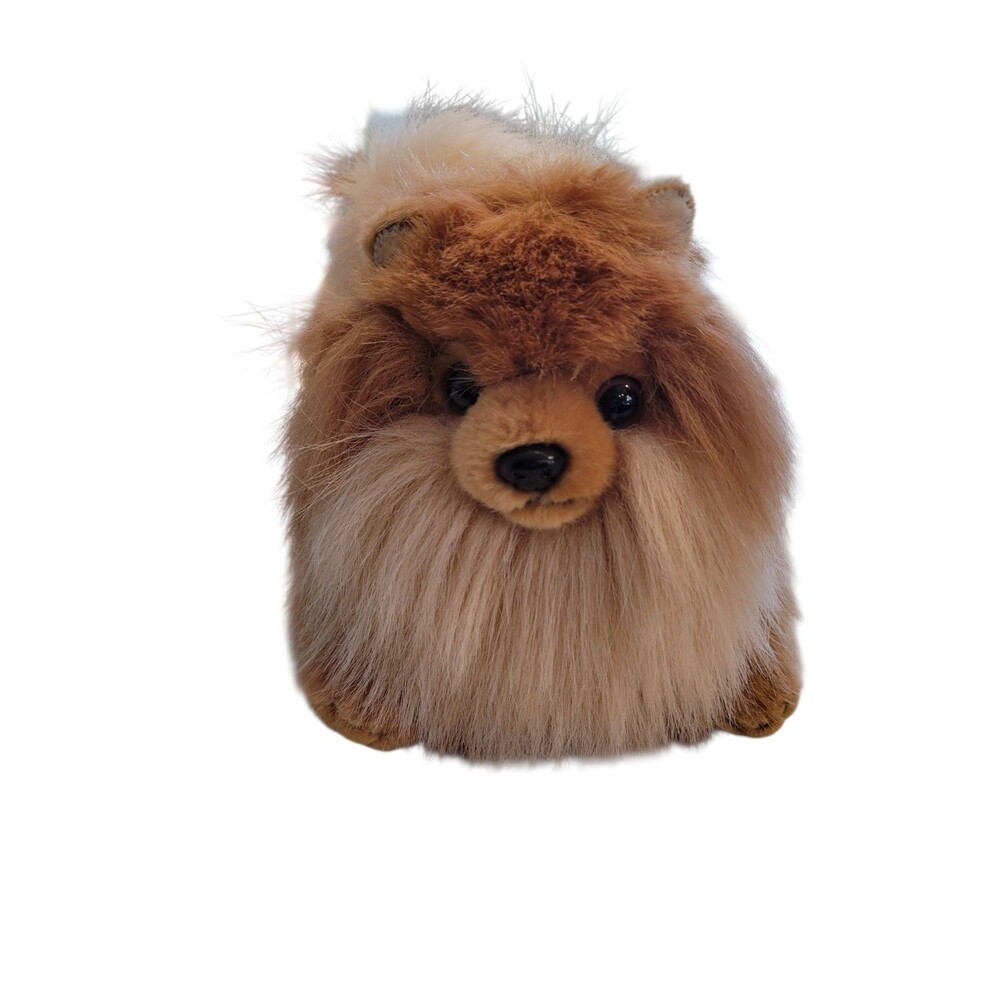 Aurora 8” Plush Pomeranian Puppy Dog Stuffed Animal Realistic Standing 11" Long